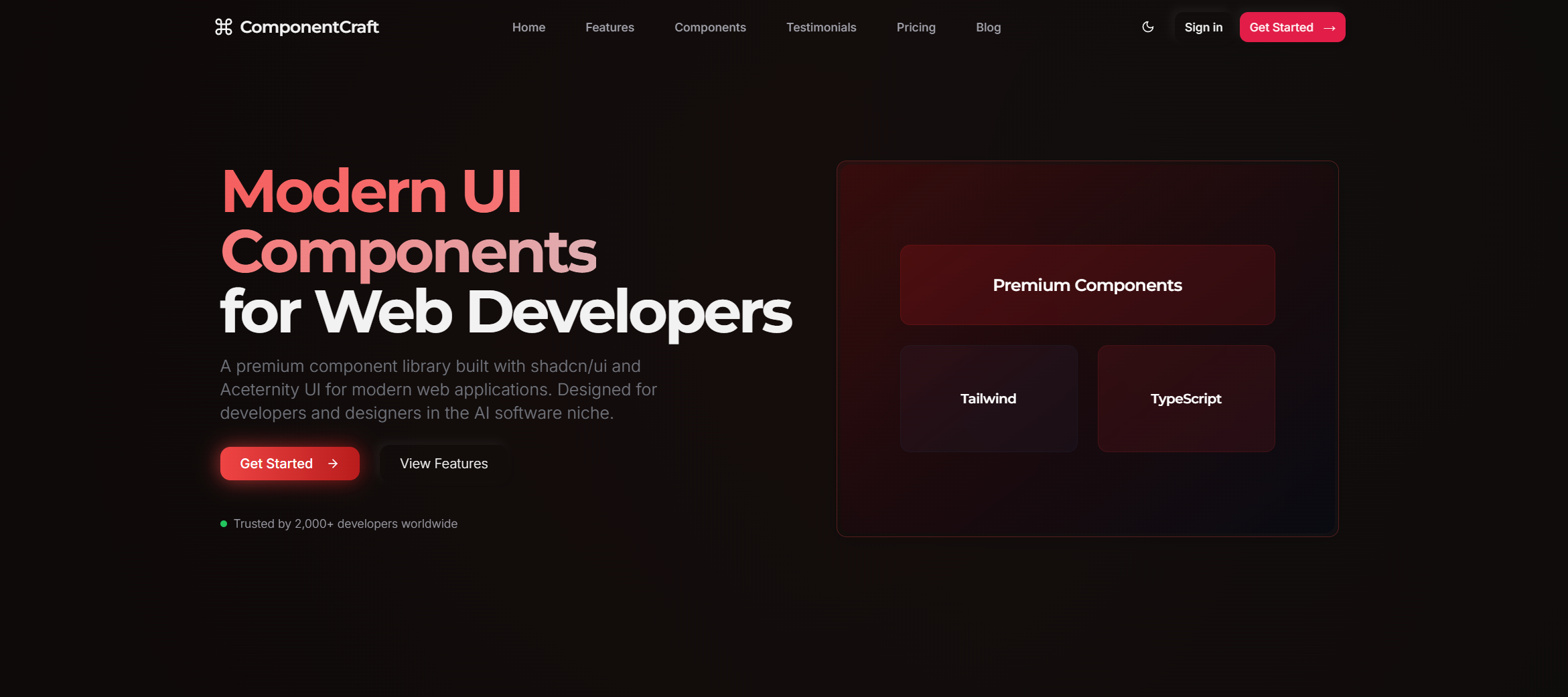 Modern UI Components for Web Developers - UI Components Website project